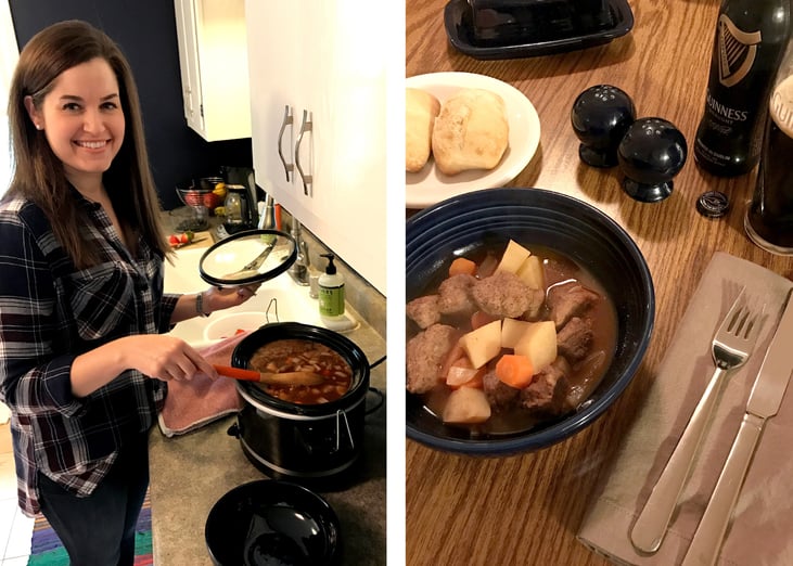 Boelter Beverage's Sarah making her Irish Stout Stew Boelter Beverage's Sarah making her Irish Stout Stew